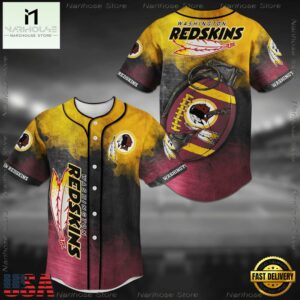 Washington Redskins NFL Baseball Jersey Shirt Print