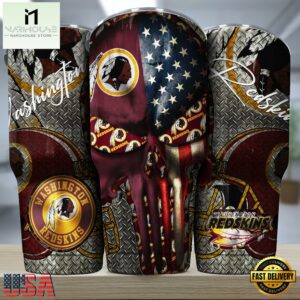 Washington Redskins NFL Skull Iron Pattern Tumbler