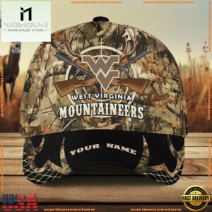 West Virginia Mountaineers Camo Hunting Cap, Sport Team Camo Hunting Hats