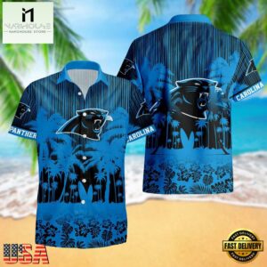 Carolina Panthers Palm Tree Garden Pattern Hawaii Shirt