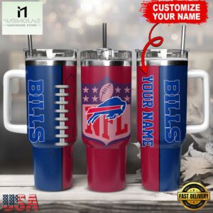 Custom Name Buffalo Bills NFL Football Logo Tumbler 40oz With Handle