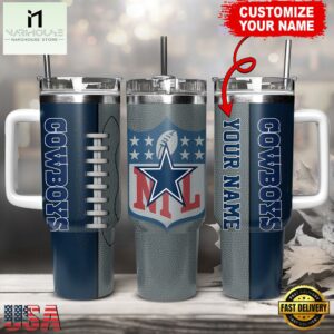 Custom Name Dallas Cowboys NFL Football Logo Tumbler 40oz With Handle