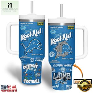 Custom Name Detroit Lions NFL Tumbler 40oz With Handle For Fans