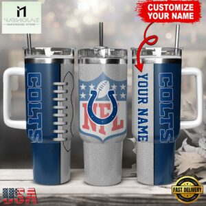 Custom Name Indianapolis Colts NFL Football Logo Tumbler 40oz With Handle