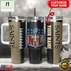 Custom Name New Orleans Saints NFL Football Logo Tumbler 40oz With Handle