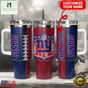 Custom Name New York Giants NFL Football Logo Tumbler 40oz With Handle