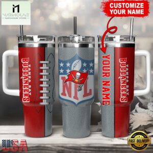 Custom Name Tampa Bay Buccaneers NFL Football Logo Tumbler 40oz With Handle