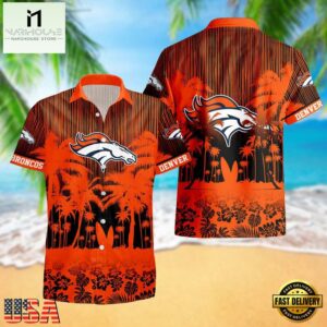 Denver Broncos Palm Tree Garden Pattern Hawaii Shirt