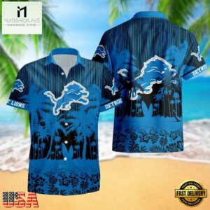 Detroit Lions Palm Tree Garden Pattern Hawaii Shirt