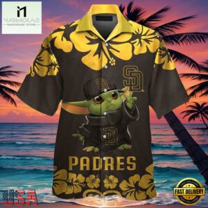 MLB Baby Yoda Hibicus San Diego Padres Aloha Hawaiian Shirt, Padres Gifts for Fan