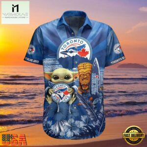 MLB Baby Yoda Toronto Blue Jays Aloha Hawaiian Shirt, Surfboard Tiki Tropical Flower Gifts for Fan , Hot Summer Aloha Shirts 6 MLB Baby Yoda Toronto Blue Jays Aloha Hawaiian Shirt, Surfboard Tiki Tropical Flower Gifts for Fan
