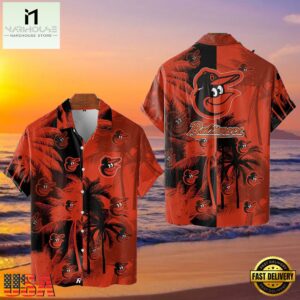 MLB Baltimore Orioles Tropical Palm Trees Aloha Hawaiian Shirt , Hot Summer Aloha Shirts 6 MLB Baltimore Orioles Tropical Palm Trees Aloha Hawaiian Shirt