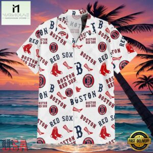 MLB Boston Red Sox Team Logo Baseball Aloha Hawaiian Shirt