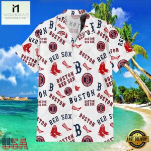 MLB Boston Red Sox Team Logo Baseball Aloha Hawaiian Shirt