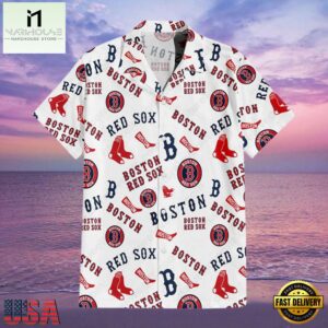 MLB Boston Red Sox Team Logo Baseball Aloha Hawaiian Shirt