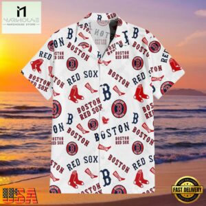 MLB Boston Red Sox Team Logo Baseball Aloha Hawaiian Shirt