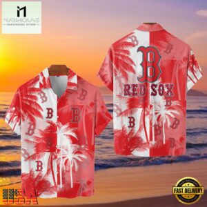 MLB Boston Red Sox Tropical Palm Trees Aloha Hawaiian Shirt