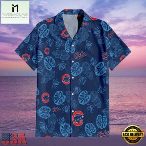 MLB Chicago Cubs Tropical Leaves Aloha Hawaiian Shirt