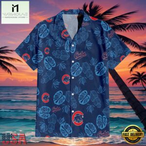 MLB Chicago Cubs Tropical Leaves Aloha Hawaiian Shirt