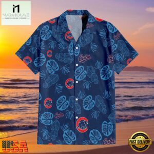 MLB Chicago Cubs Tropical Leaves Aloha Hawaiian Shirt