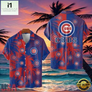 MLB Chicago Cubs Tropical Palm Trees Aloha Hawaiian Shirt