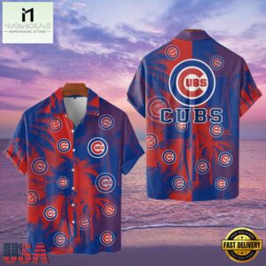 MLB Chicago Cubs Tropical Palm Trees Aloha Hawaiian Shirt