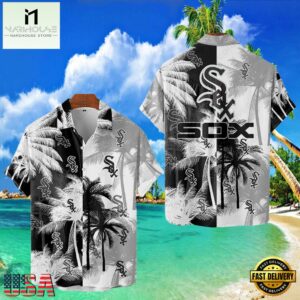 MLB Chicago White Sox Tropical Palm Trees Aloha Hawaiian Shirt , Hot Summer Aloha Shirts 7 MLB Chicago White Sox Tropical Palm Trees Aloha Hawaiian Shirt