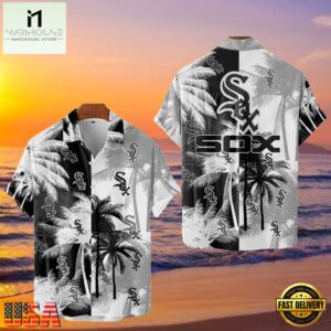 MLB Chicago White Sox Tropical Palm Trees Aloha Hawaiian Shirt , Hot Summer Aloha Shirts 6 MLB Chicago White Sox Tropical Palm Trees Aloha Hawaiian Shirt