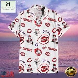 MLB Cincinnati Reds Team Logo Aloha Hawaiian Shirt