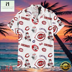 MLB Cincinnati Reds Team Logo Aloha Hawaiian Shirt