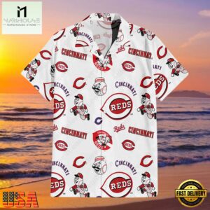 MLB Cincinnati Reds Team Logo Aloha Hawaiian Shirt