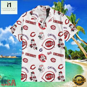 MLB Cincinnati Reds Team Logo Aloha Hawaiian Shirt