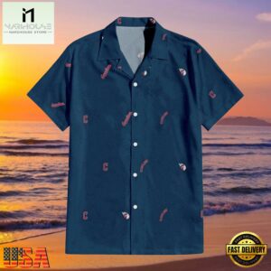 MLB Cleveland Guardians Striped Lines Aloha Hawaiian Shirt , Hot Summer Aloha Shirts 6 MLB Cleveland Guardians Striped Lines Aloha Hawaiian Shirt