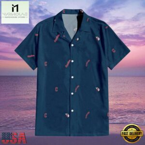 MLB Cleveland Guardians Striped Lines Aloha Hawaiian Shirt