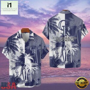 MLB Colorado Rockies Tropical Palm Trees Hot Summer Hawaiian Shirt