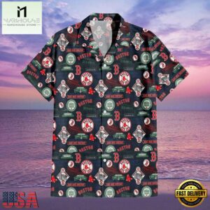 MLB Fenway Park Boston Red Sox Logo Aloha Hawaiian Shirt