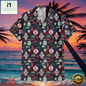 MLB Fenway Park Boston Red Sox Logo Aloha Hawaiian Shirt