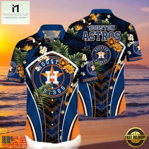 MLB Houston Astros Flower Tropical Hot Summer Hawaiian Button Down Shirt