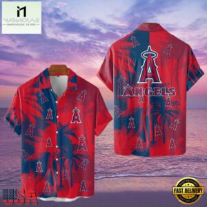 MLB Los Angeles Angels Tropical Palm Trees Hot Summer Hawaiian Shirt