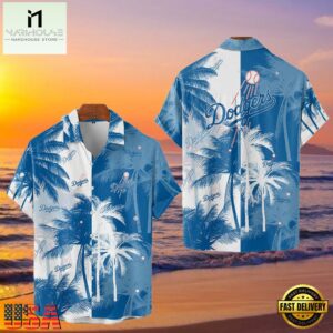MLB Los Angeles Dodgers Tropical Palm Trees Hot Summer Hawaiian Shirt