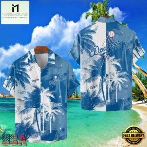 MLB Los Angeles Dodgers Tropical Palm Trees Hot Summer Hawaiian Shirt