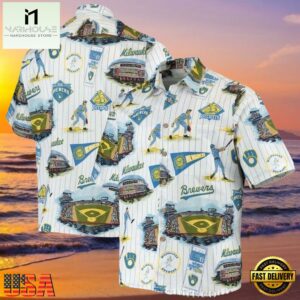 MLB Milwaukee Brewers Tropical Aloha Hawaiian Shirt With Stadium Design.jpg 1Group