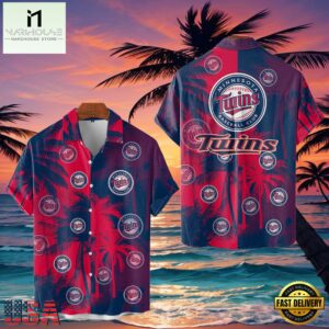 MLB Minnesota Twins Tropical Palm Trees Aloha Hawaiian Shirt