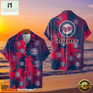 MLB Minnesota Twins Tropical Palm Trees Aloha Hawaiian Shirt