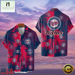 MLB Minnesota Twins Tropical Palm Trees Aloha Hawaiian Shirt