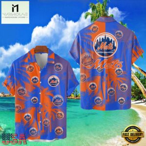 MLB New York Mets Tropical Palm Trees Aloha Hawaiian Shirt