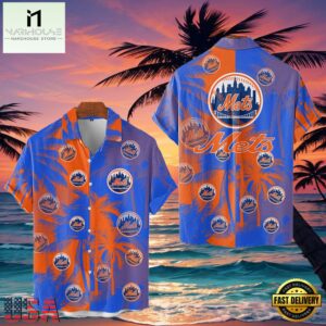 MLB New York Mets Tropical Palm Trees Aloha Hawaiian Shirt
