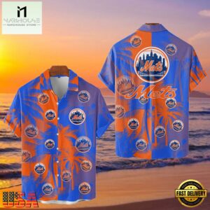 MLB New York Mets Tropical Palm Trees Aloha Hawaiian Shirt