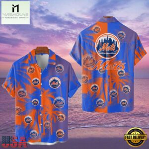 MLB New York Mets Tropical Palm Trees Aloha Hawaiian Shirt