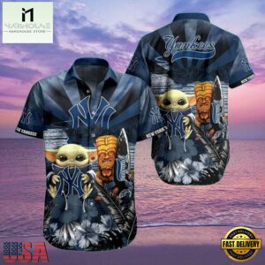 MLB New York Yankees Baby Yoda Tiki Mask Hot Summer Hawaiian Shirt